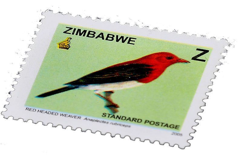 Red headed weaver stamps