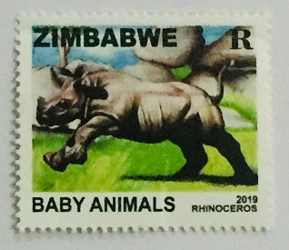 2019 Rhinoceros Baby Animals Stamps