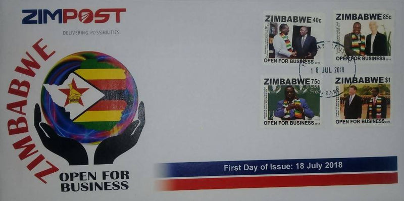 ZIMBABWE OPEN FOR BUSINESS FIRST DAY ISSUE COVER
