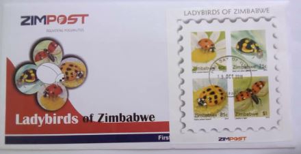 Lady Birds of Zimbabwe Minisheet on First Day Cover